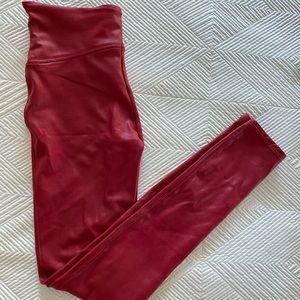 Red SPANX faux leather leggings size small